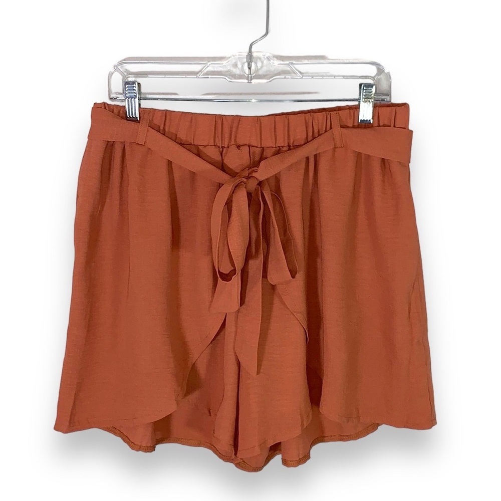 SHEIN Curve High Waisted Mauve Tulip Hem Shorts Plus Size 1XL Summer Boho